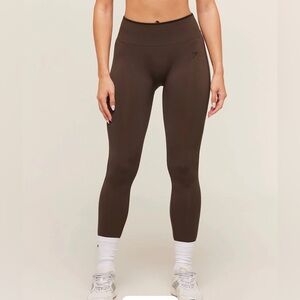 Gymshark Everyday Seamless Contrast Leggings L Archive Brown Black